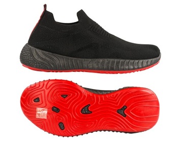 Obuwie Slip On Czarne Sportowe Siatka Rozmiar 44