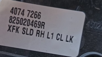 MERCEDES CITAN II W420 23R ZÁMEK DVEŘE PRAVÝCH POSUVNÝCH 825020469R