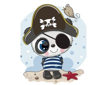 MOZAIKA DIAMENTOWA OBRAZEK PANDA PIRAT 20x29cm