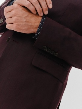 Bordowy gładki garnitur męski elegancki Pako Lorente roz. 176/92/52