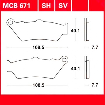 ТОРМОЗНЫЕ КОЛОДКИ TRW MCB671SV HONDA CB 500 NT 650