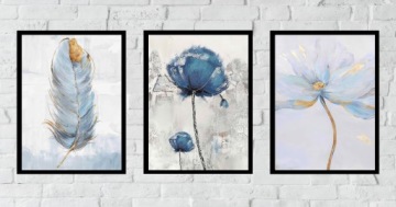 30x40 Набор фотографий в рамке BOX BLUE FLOWER BOHO NATURE