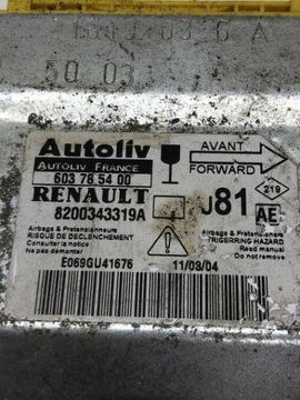 216191036 MODUL AIRBAG RENAULT ESPACE IV JK0/1 110KW 2004