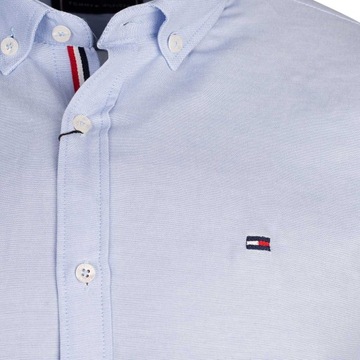 Koszula męska TOMMY HILFIGER długi rękaw BAWEŁNA niebieska XL