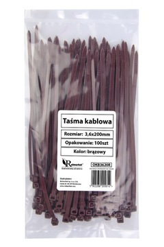 CABLE TAPE кабельные зажимы 3,6х200мм 200 шт КОРИЧНЕВЫЙ