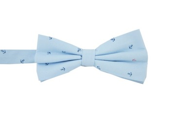 Mucha męska MUSZKA w kotwice matowa błękitna