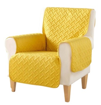 POKROWIEC NA FOTEL żółty pikowany NARZUTA 165x179 OUTLET