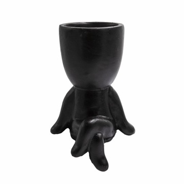 Osłonka GŁOWA Ø9cm YIN calm BLACK doniczka TWARZ