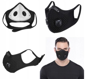 ЗАЩИТНАЯ МАСКА АНТИ-СМОГА, НЕОПРЕН, АНТИ-ПЫЛЬ, ЧЕРНАЯ + 6 ФИЛЬТРОВ