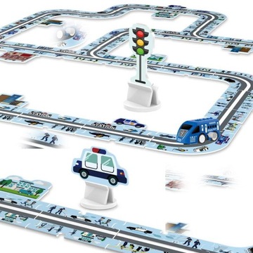 Droga - tor dla samochodów Policja - Puzzle 44 elementy