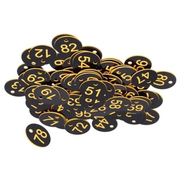 100x Protable Number Tag for black+yellow word