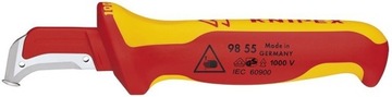 Nóż do ściągania izolacji ze stopką KNIPEX 9855 DE