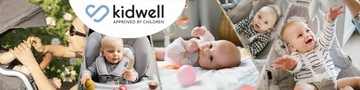 Kidwell LUXI электрическое кресло-качалка 2в1, светло-серый/дерево