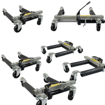 Тележки с гидроподъемником, 4 шт + транспортировочная стойка