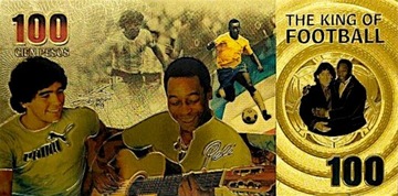 PELE MARADONA Kolekcjonerski Banknot z PCV UNIKAT DO KOLEKCJI PREZENT
