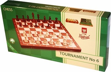 SZACHY TURNIEJOWE Nr 6 Węgiel Intarsja 52 cm