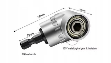 ADAPTER KĄTOWY NASADKA UCHWYT WKRĘTARA KOŃCÓWK HEX
