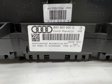 AUDI A1 8X PŘÍSTROJOVÁ DESKA 8X0920930G
