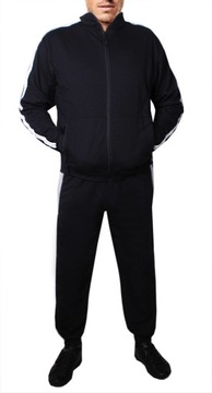 DRES męski BLUZA na stójce +SPODNIE kiesznie zamki dresy 9106 grafit M