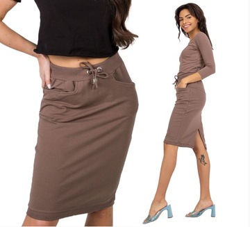 Юбка-свитшот миди POCKETS F479 темно-синий 38 M