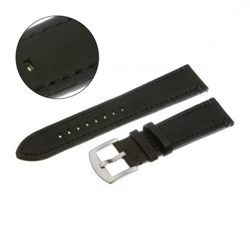 Pasek do zegarka skórzany 22mm czarny QUICK PIN