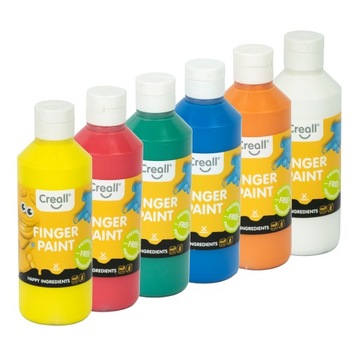 CREALL Fingerpaint farby do malowania palcami 6x80ml - bez konserwantów