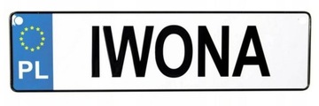 Tablica Rejestracyjna Imienna metal IWONA