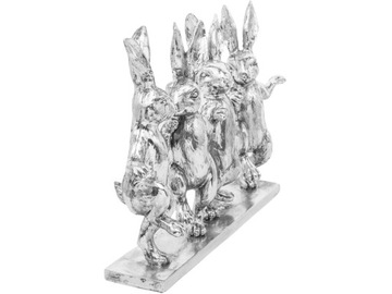 ПАСХА Декоративная фигурка КРОЛИК ЗАЯЦЫ 27 х 19 х 6 см - СЕРЕБРО