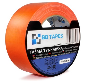 TANIA MOCNA TAŚMA TYNKARSKA POMARAŃĆZOWA TAŚMA TYNKARSKA ELEWACYJNA 38MM/50