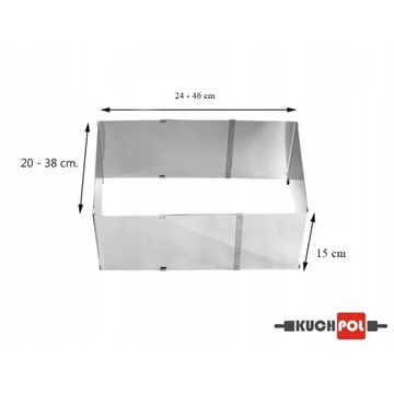 БОЛЬШОЙ ПРЯМОУГОЛЬНЫЙ КРАЙ, РЕГУЛИРУЕМАЯ ФОРМА, ВЫСОТА 20-38x38x46см. 15 см