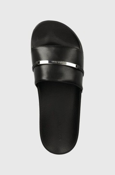 Calvin Klein klapki POOL SLIDE METAL damskie kolor czarny HW0HW01980 r.37