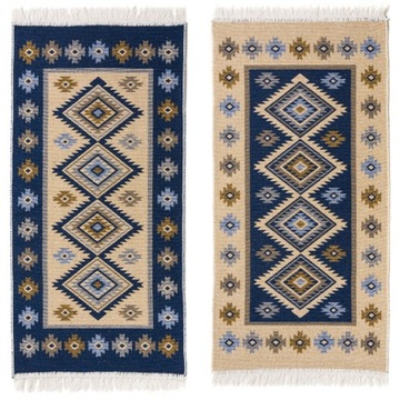 DYWAN KILIM ROMBY NIEBIESKI 120x180