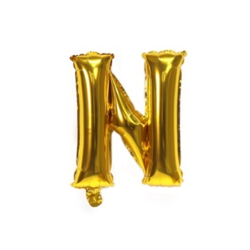 BALON FOLIOWY LITERKA N ZŁOTA 40 CM BALONY FOLIOWE LITERKI URODZINY