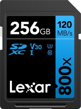 Lexar SDXC 256GB 120MB/s UHS-I U1 V30 C10 800x