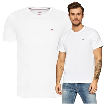 koszulka meska tommy hilfiger jeans tshirt biała małe logo