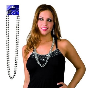 SUPER Korale Srebrne 2 szt. 64281 Retro Disco PRL Lata XX-te 20-te Prohibic