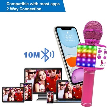 Mikrofon karaoke Bluetooth Fede WS-858L LED