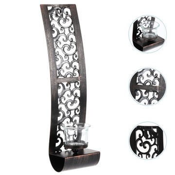 ŚWIECZNIK WISZĄCY NA ŚCIANIE CZARNE kinkiety MONTOWANE