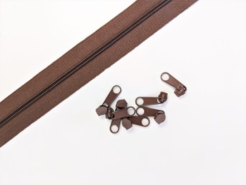 TAŚMA SUWAKOWA ZAMEK BRĄZOWY 3 MM + SUWAKI