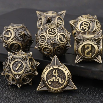 НАБОР «УТРЕННЯЯ ЗВЕЗДА» ИЗ 7 МЕТАЛЛИЧЕСКИХ КУБИКОВ ДЛЯ РПГ