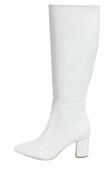 DAMSKIE KOZAKI BIAŁE NA OBCASIE SŁUPKU 39,5 ŁJA