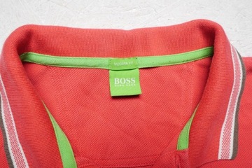 Hugo Boss Green Polo czerwona koszulka modern L