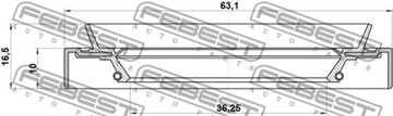 Уплотнение вала FEBEST 95HDS-38631016X