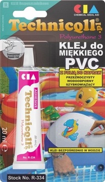 TECHNICQLL KLEJ DO MIĘKKIEGO PVC 20ML BASENY PLANDEKI MATERACE ZABAWKI