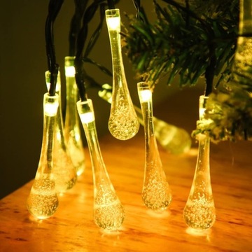 САДОВЫЕ ЛАМПЫ 30 LED 4.5M SOLERNE LIGHT ГИРЛАНД ТЕПЛЫЕ БЕЛЫЕ КАПЛИ