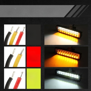 LAMPA ROBOCZA DWURZĘDOWA ŚWIATŁA PRZECIWMGIELNE DO SAMOCHODOWYCH TAŚM LED Ż