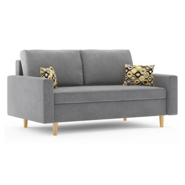 WYGODNA SZARA SOFA W STYLU SKANDYNAWSKIM