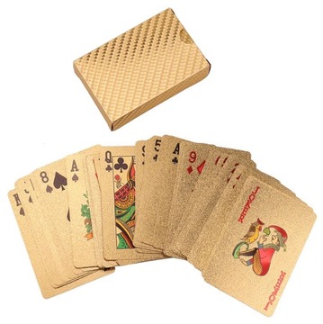 Пластиковые золотые игральные карты для покера, колода 54