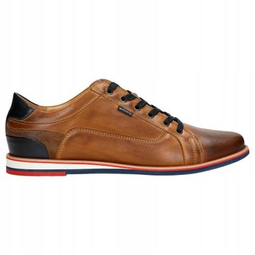 BUTY MĘSKIE SKÓRZANE obuwie casual SKÓRA NATURALNA jasny brąz Wojas r. 45