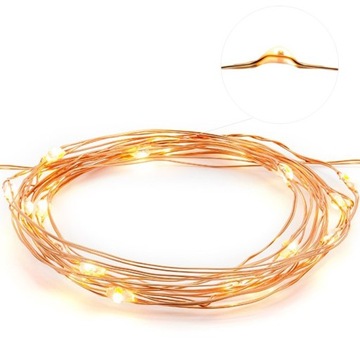 Lampki dekoracyjne LED na druciku na baterie 1,9 m